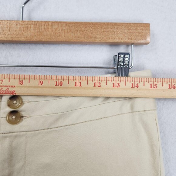 Banana Republic Pants Womens 6 Cream Stretch Capri Cropped Mid Rise Casual - Picture 4 of 11